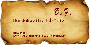 Bendekovits Félix névjegykártya